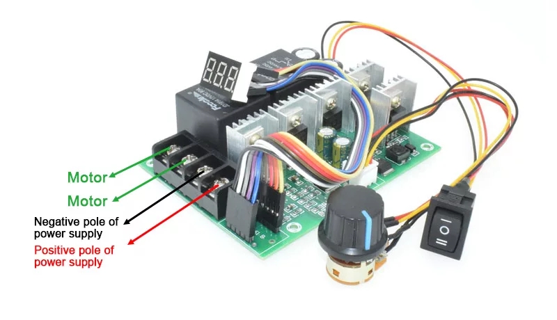 Régulateur de vitesse Moteur DC 10-55v PWM 60A avec Fonction de Commutation