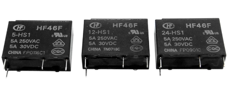 Relais HF46F 5V 12V 24V 5A
