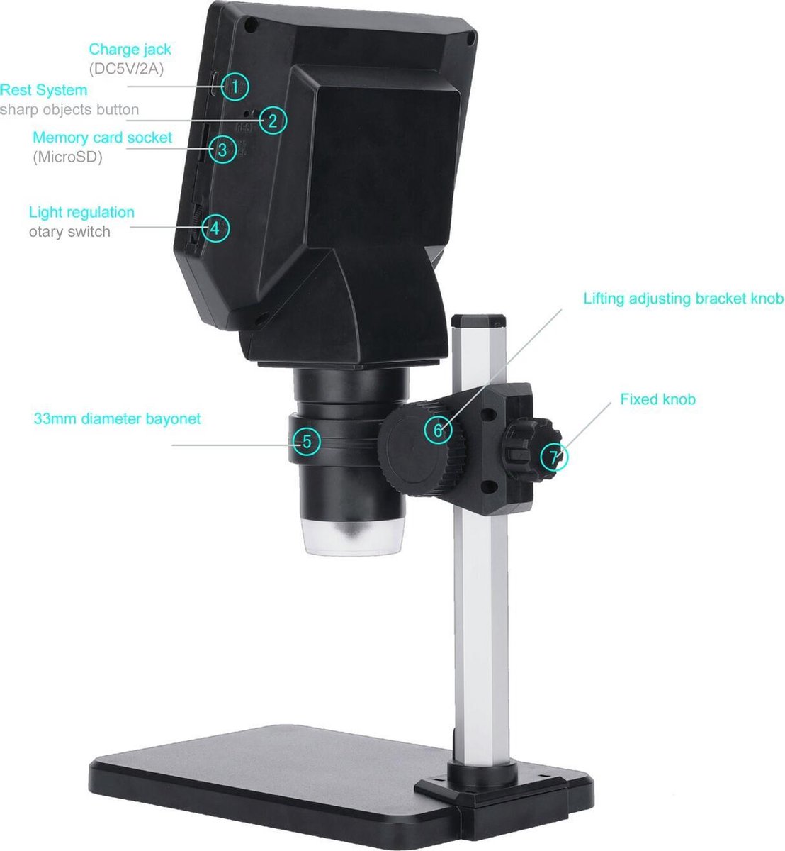 Microscope numérique G1000 LCD 4.3 pouces 40-1000X