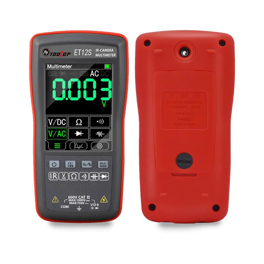 Multimetre + camera thermique numerique ET12S , Pixel mesure de tension et de courant 2 en 1