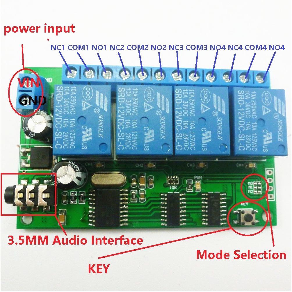 Module décodeur de voix MT8870 dtmf l AD22B04 + Relais 4 canaux