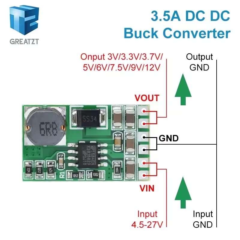 Régulateur de tension DD2712SA abaisseur DC-DC 4.5V-27V TO 3.3V 5V 12V