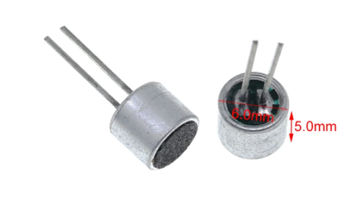 microphones é 2 broches, 6x5mm 6050