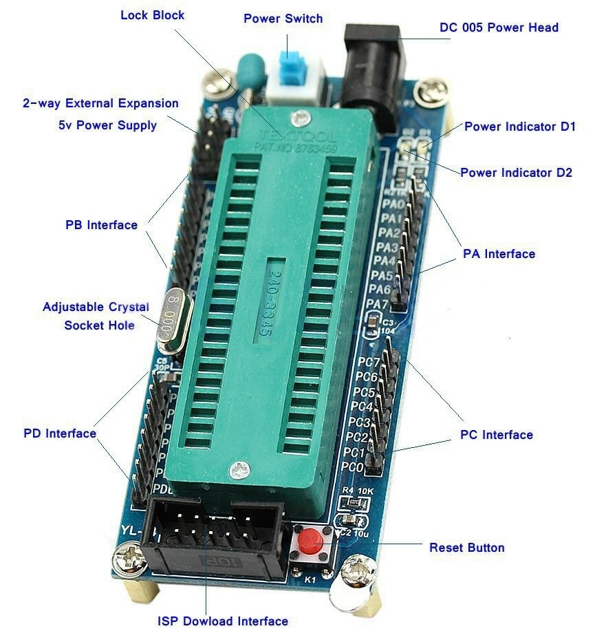 SYSTEME DE DEVELOPPEMENT AVR ISP ATMEGA16/32