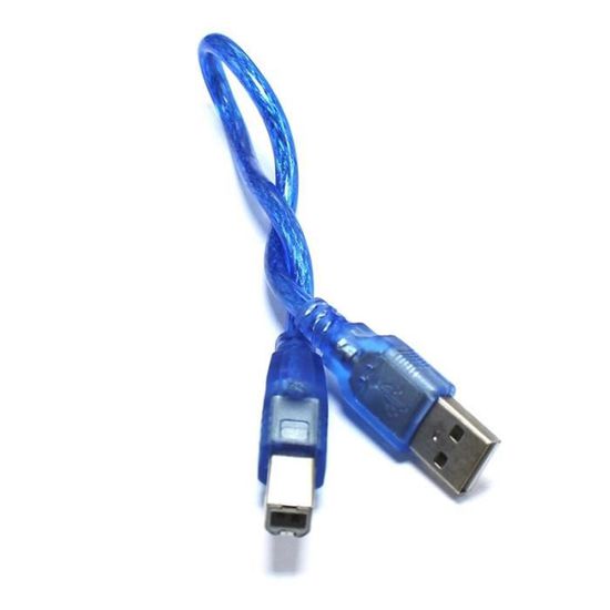 Cable USB Type A vers Type B pour Arduino 30cm bidirectionnelle