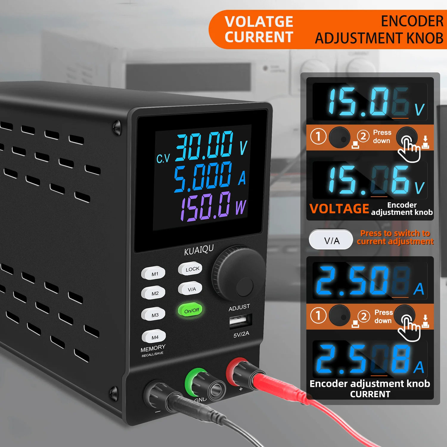 ALIMENTATION LABO ROGRAMMABLE SPPS305D (30V ~ 5A) Écran couleur