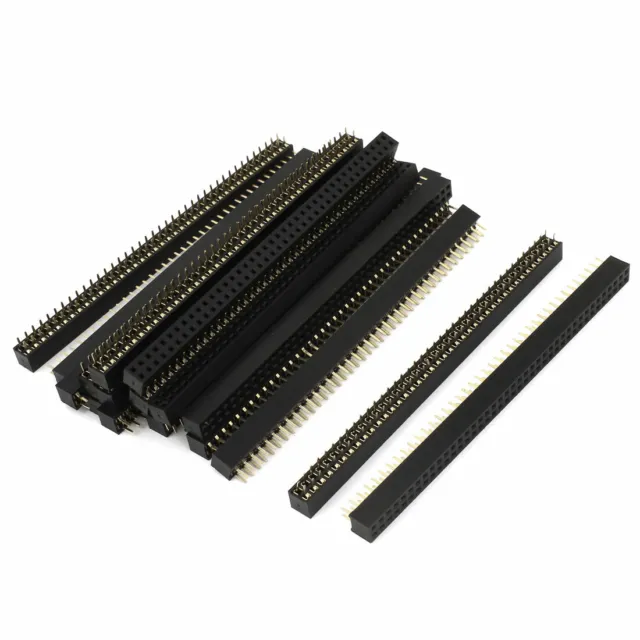 Connecteur PCB bande d'un tete femelle droit 2 ranges 2*40 broches au pas de 2.54mm