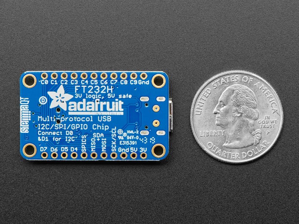 Carte d'Extension GPIO+I2C+SPI via USB - FT232H