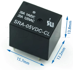 Relais 20A SRA-05VDC-CL/SRA-12VDC-CL/SRA-24VDC-CL.
