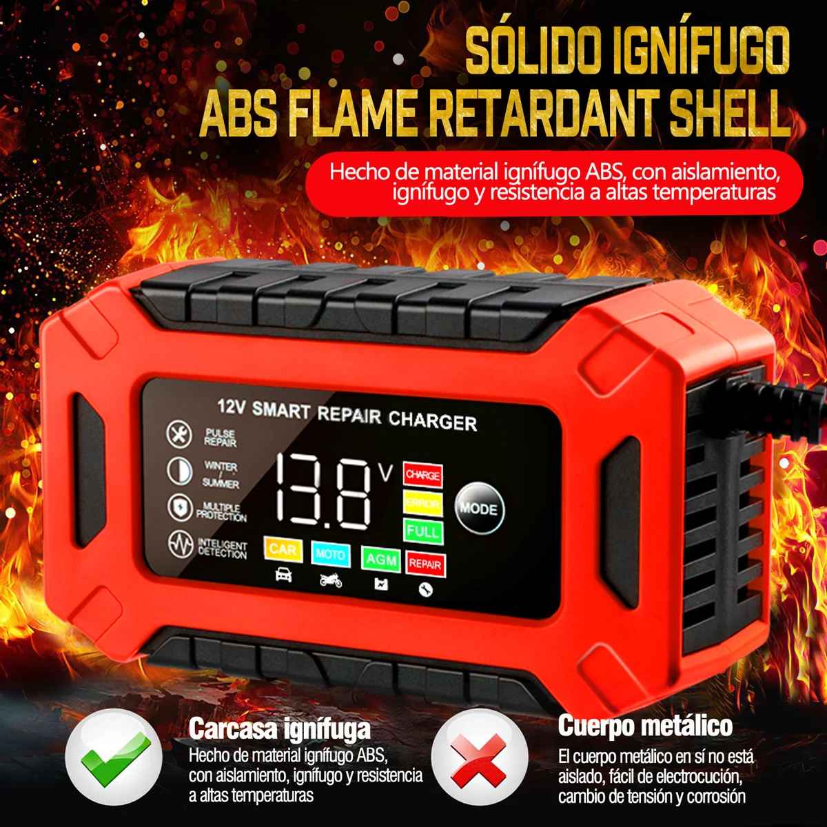 Chargeur de batterie de voiture intelligent automatique 12 V 6 A
