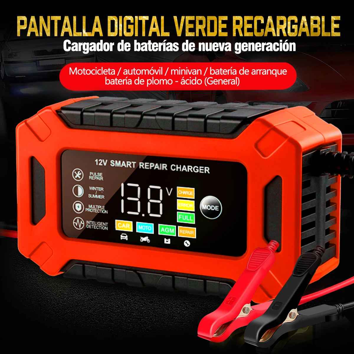 Chargeur de batterie de voiture intelligent automatique 12 V 6 A