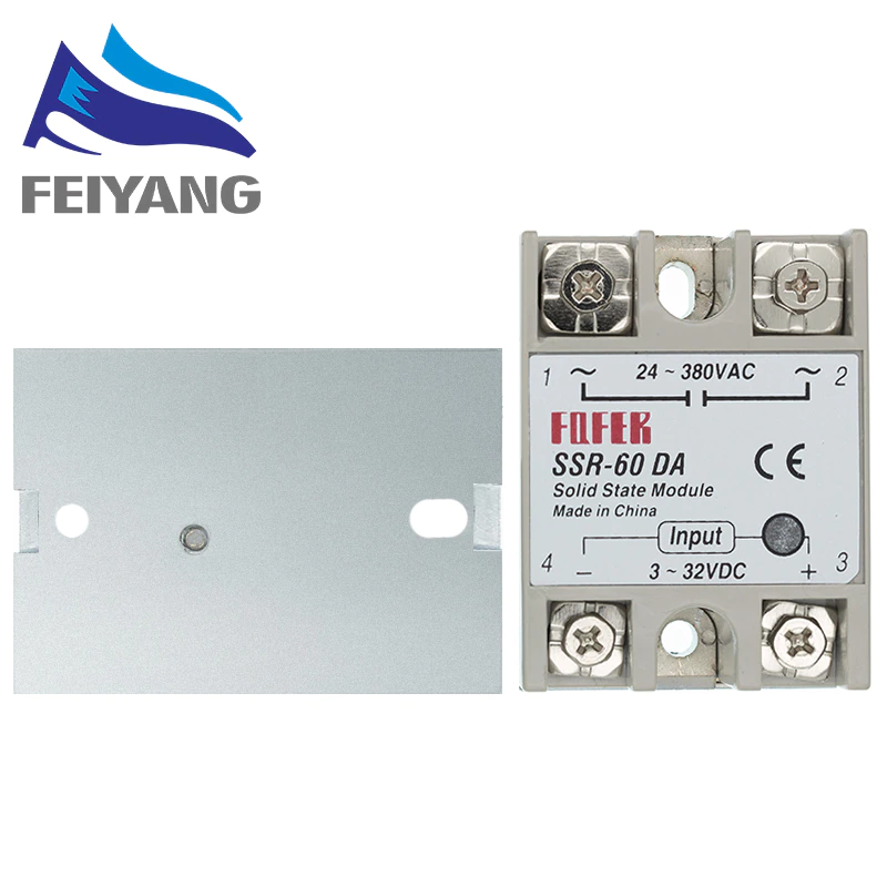 Module relais  statique semi-conducteurs, régulateur de température 24V-380V 40a 250V/25a 250V/ 60a 250V