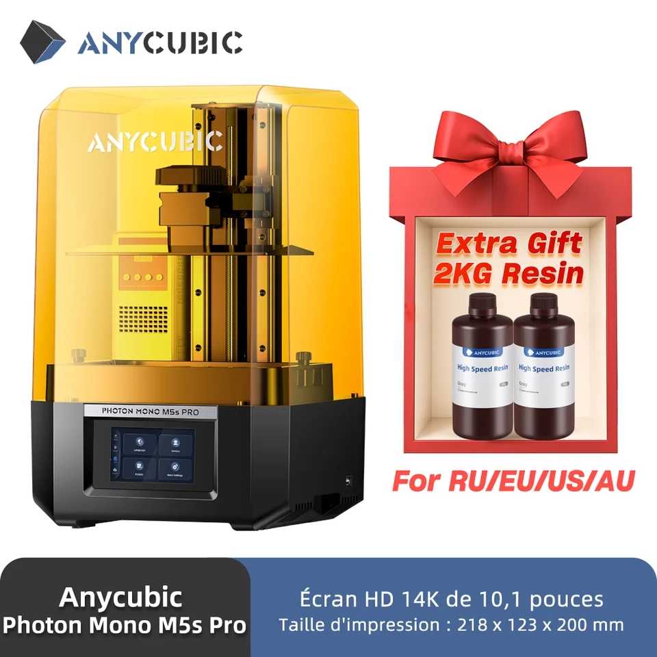 imprimante 3D résine  ANYCUBIC Photon Mono M5s Pro 14K ++  2KG gratuit
