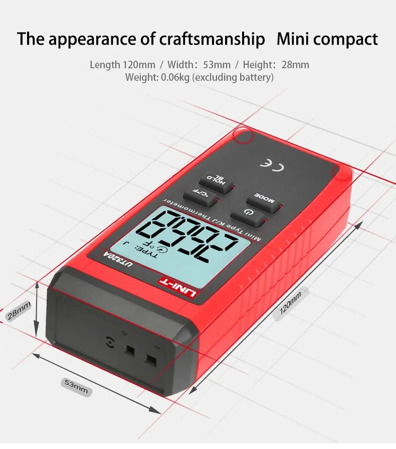 UNI-T UT320A  thermomètre thermocouple Digital -50 ℃ à 1200 ℃ Testeur Haute TEMPERATURE