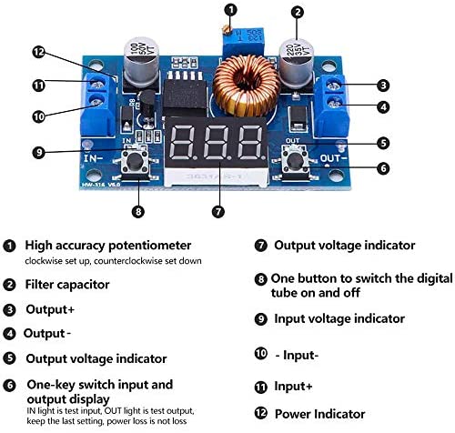 convertisseur abaisseur DC-DC XL4015DC 4~38V TO 1.25-36V 5A 75W +  voltmétre