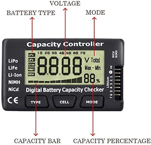 Contrôleur numérique de capacité de batterie RC CellMeter-7