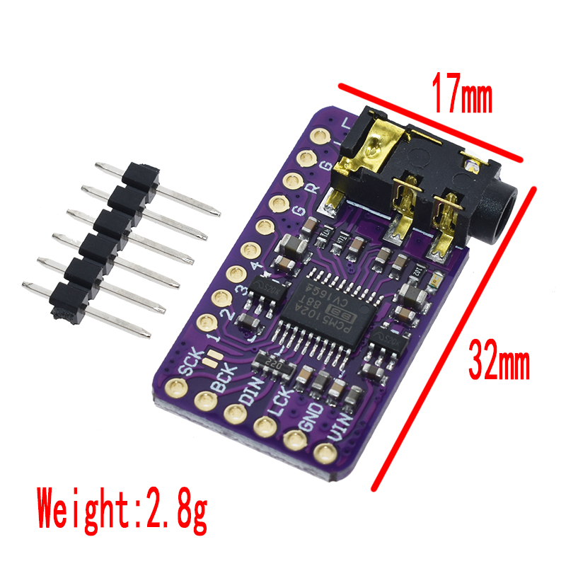 Module Audio numérique - PCM5102A DAC carte son pHAT 3.5mm prise stéréo 24 Bits