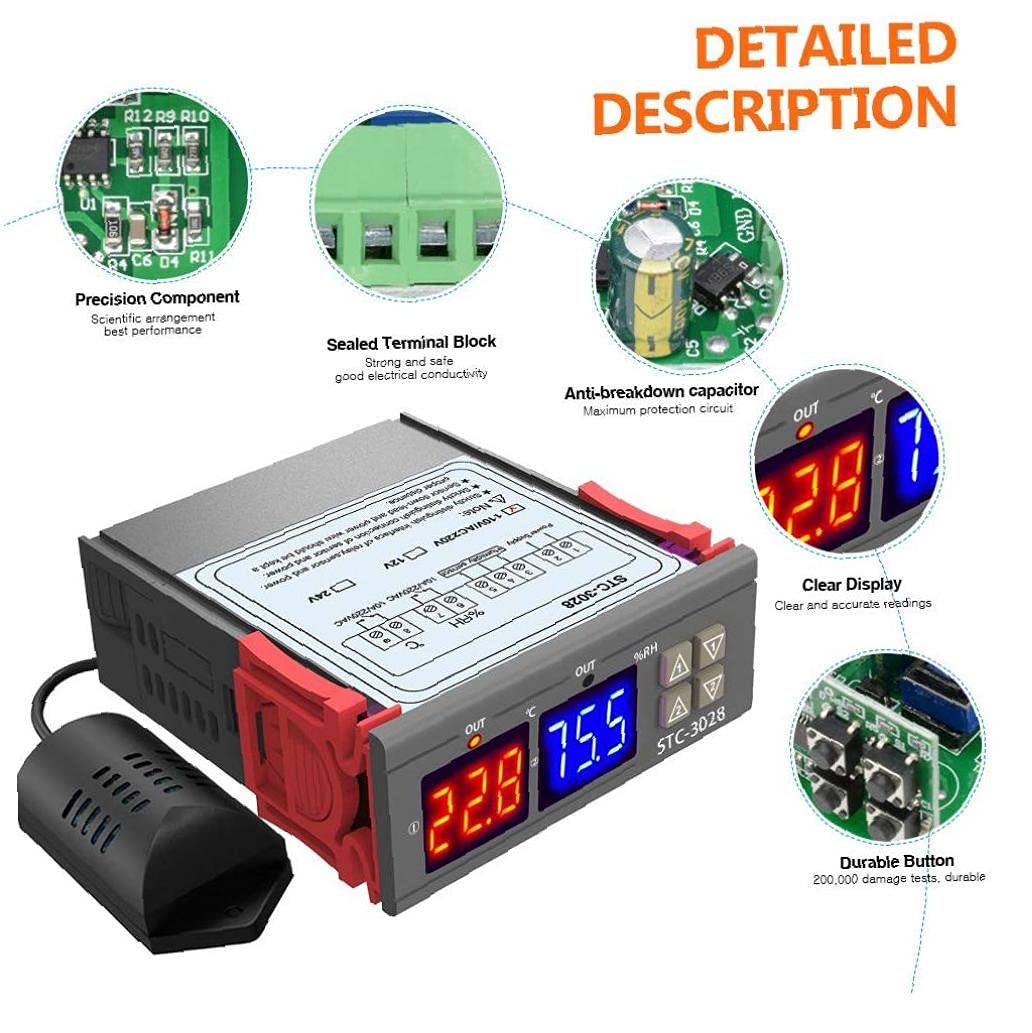 Contrôleur De Temperature Et Humidite Stc-3028