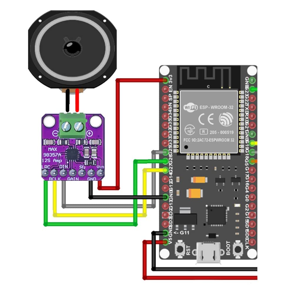 MAX98357 Module d’amplificateur de puissance audio I2S Classe D