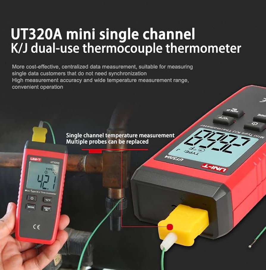 UNI-T UT320A  thermomètre thermocouple Digital -50 ℃ à 1200 ℃ Testeur Haute TEMPERATURE