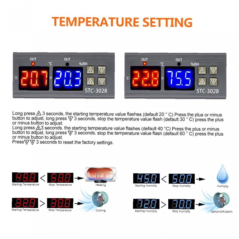 Contrôleur De Temperature Et Humidite Stc-3028