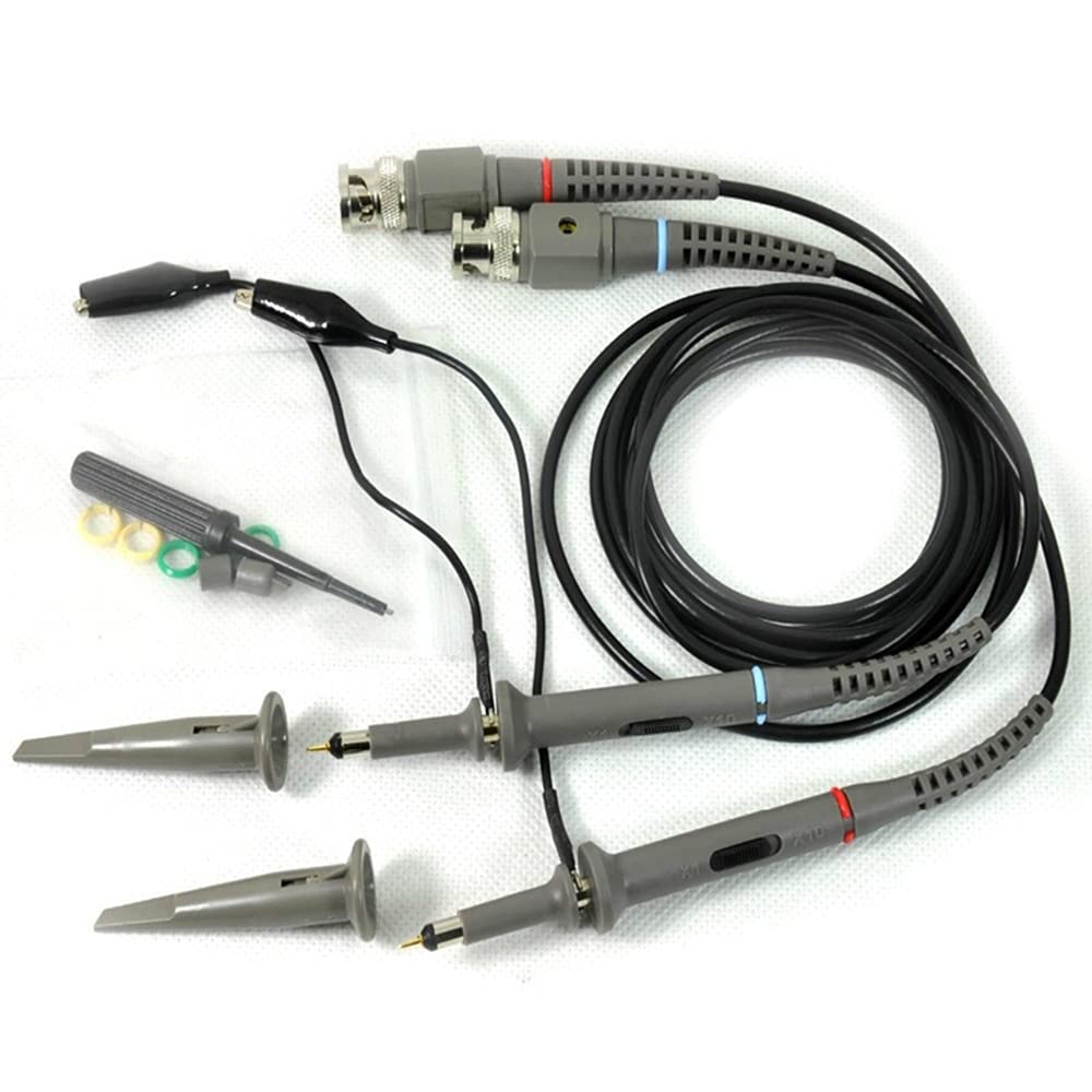 Chesoon Sonde d'oscilloscope P6100 100 MHz avec kit complet de cordons de test BNC vers Minigrabber