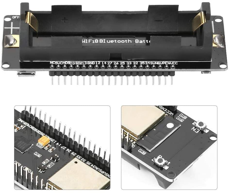 ESP32 AVEC SUPPORT DE BATTERIE 18650