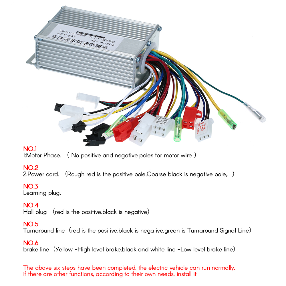 Régulateur de vitesse 36V/48V/ 250/350W pour moteur DC sans balais pour e-bike/scooter