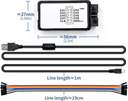 Analyseur Logique USB 24MHz 8 Canaux 24M Débogueur pour ARM FPGA