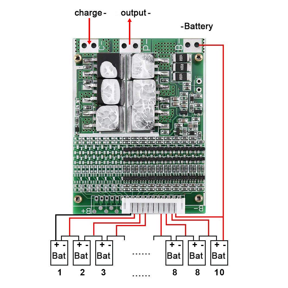 bms 10s 35A  carte de protection de batterie de Li-ion avec Protection Equilibrage