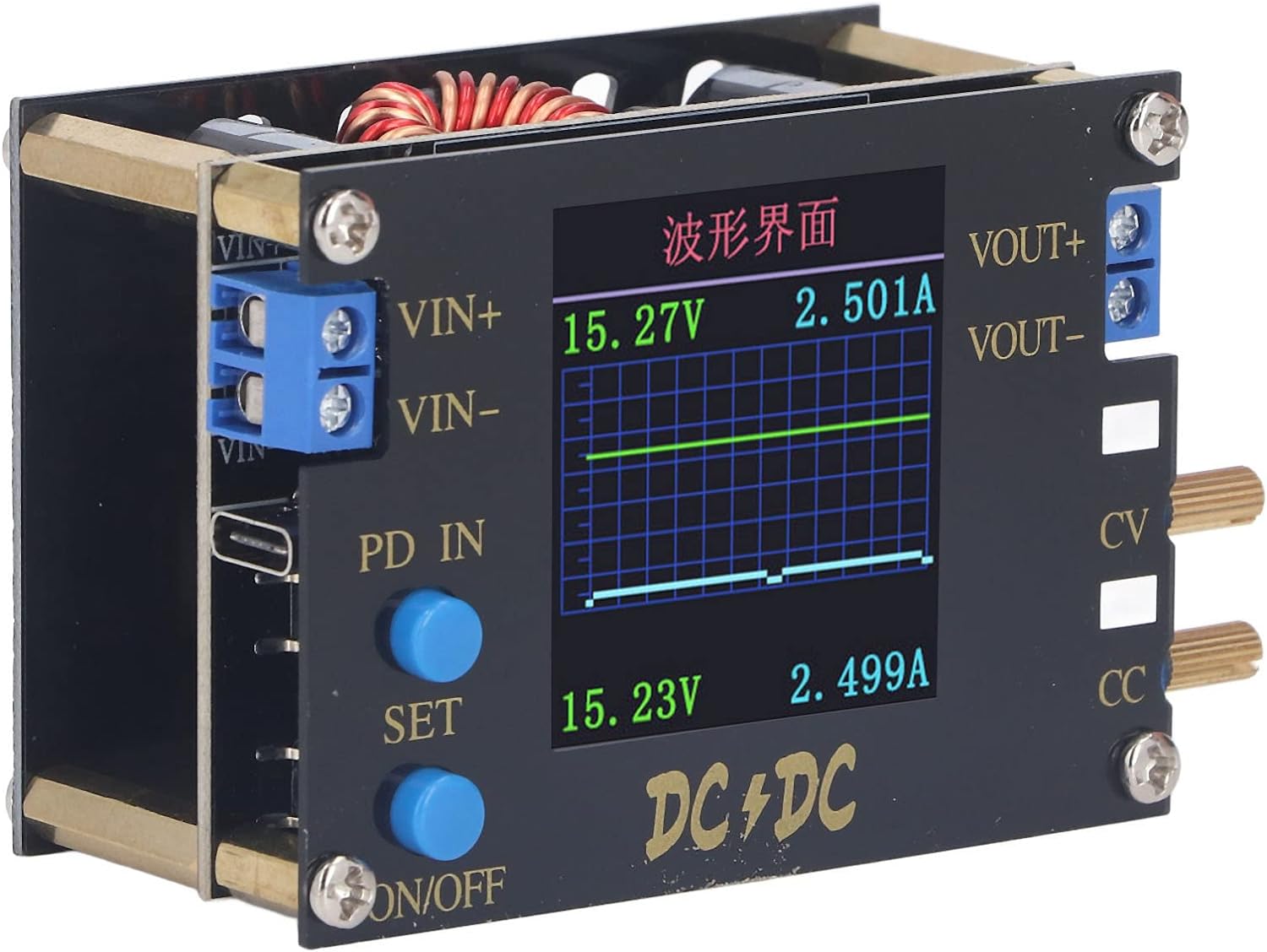 Alimentation Réglable DC DC-Convertisseur Boost/Buck CC CV Power Tech 0.5-30V 5A Voltmètre