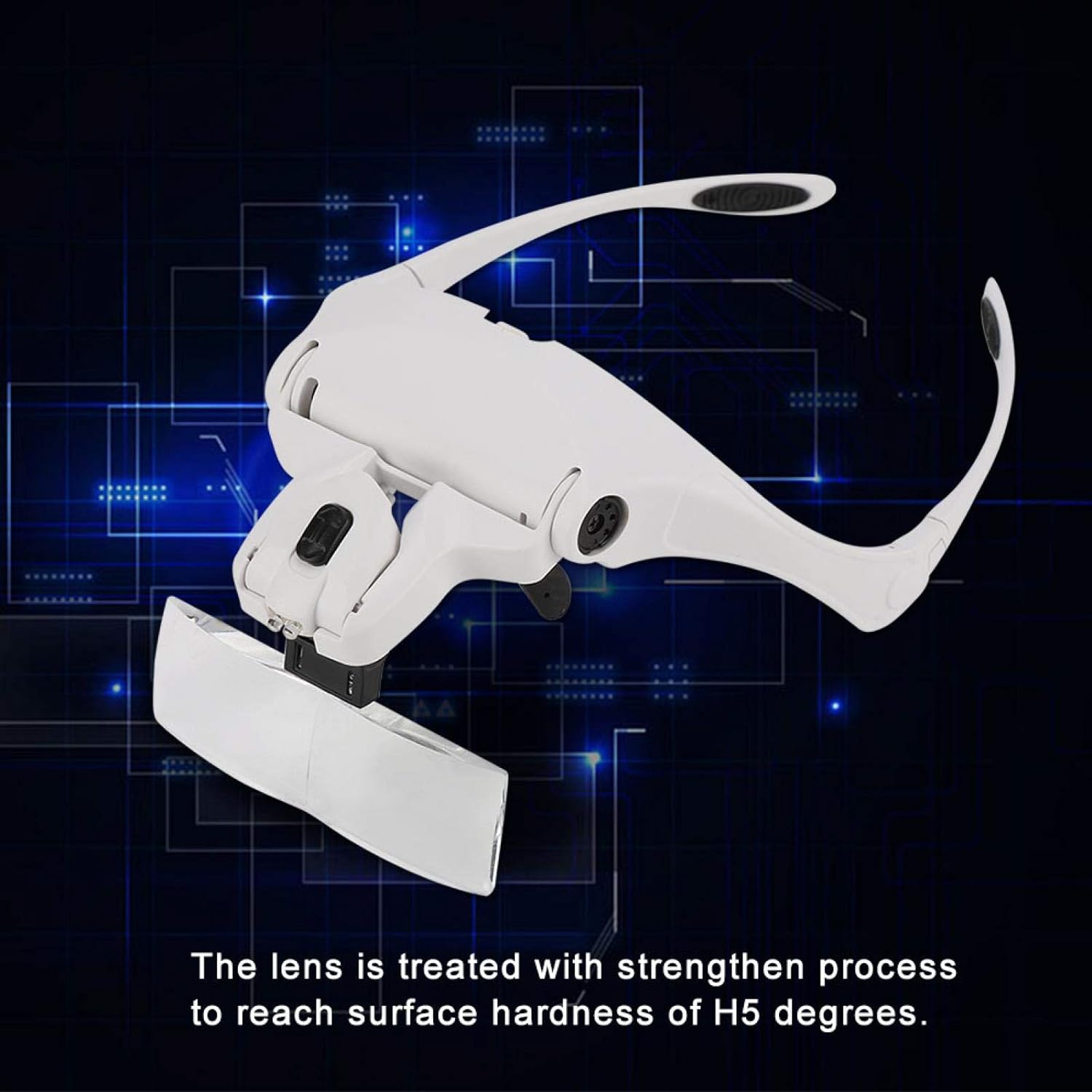 Loupe de lunettes grossissante avec lumière LED  NO.9892B1 Avec 5 pièces différentes