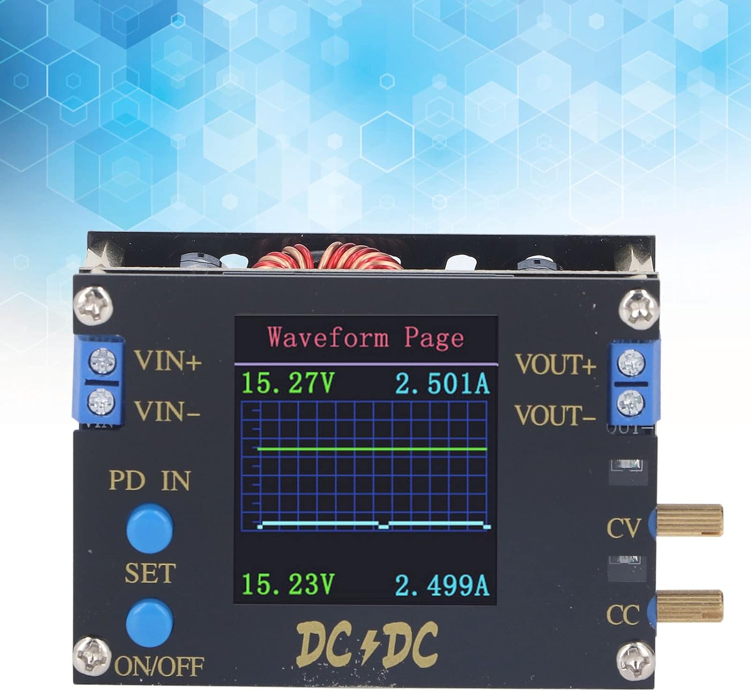 Alimentation Réglable DC DC-Convertisseur Boost/Buck CC CV Power Tech 0.5-30V 5A Voltmètre