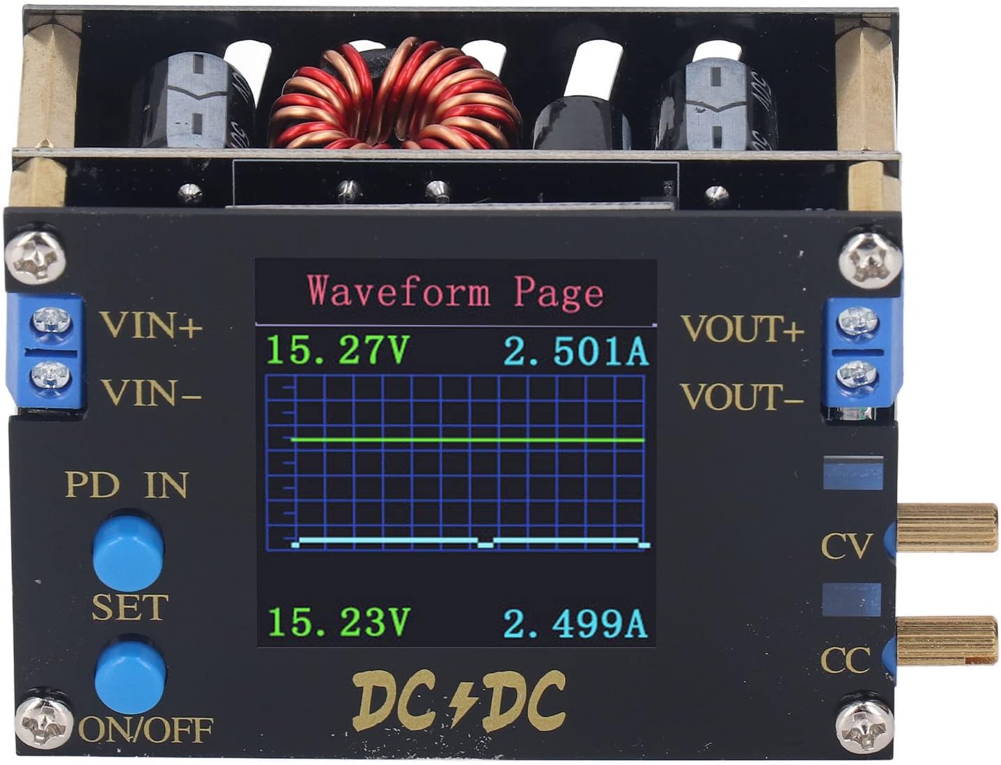 Alimentation Réglable DC DC-Convertisseur Boost/Buck CC CV Power Tech 0.5-30V 5A Voltmètre