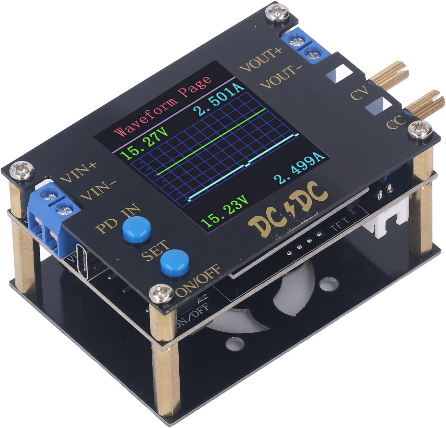 Alimentation Réglable DC DC-Convertisseur Boost/Buck CC CV Power Tech 0.5-30V 5A Voltmètre