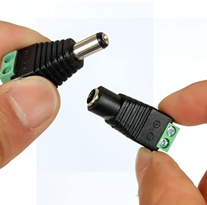 Fiche alimentation camera mal & femelle