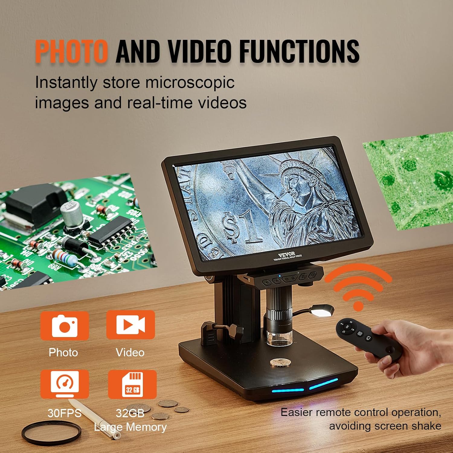 Microscope numérique multifonction W10 10,1" HDMI 1300X avec ecran IPS