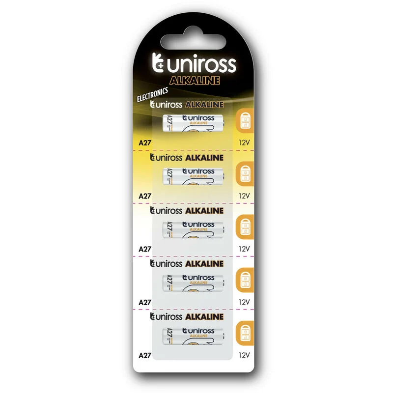 UNIROSS ALCALINE ELECTRONICS A27/27A/MN27 PILES ALCALINES MINIATURES 12 V