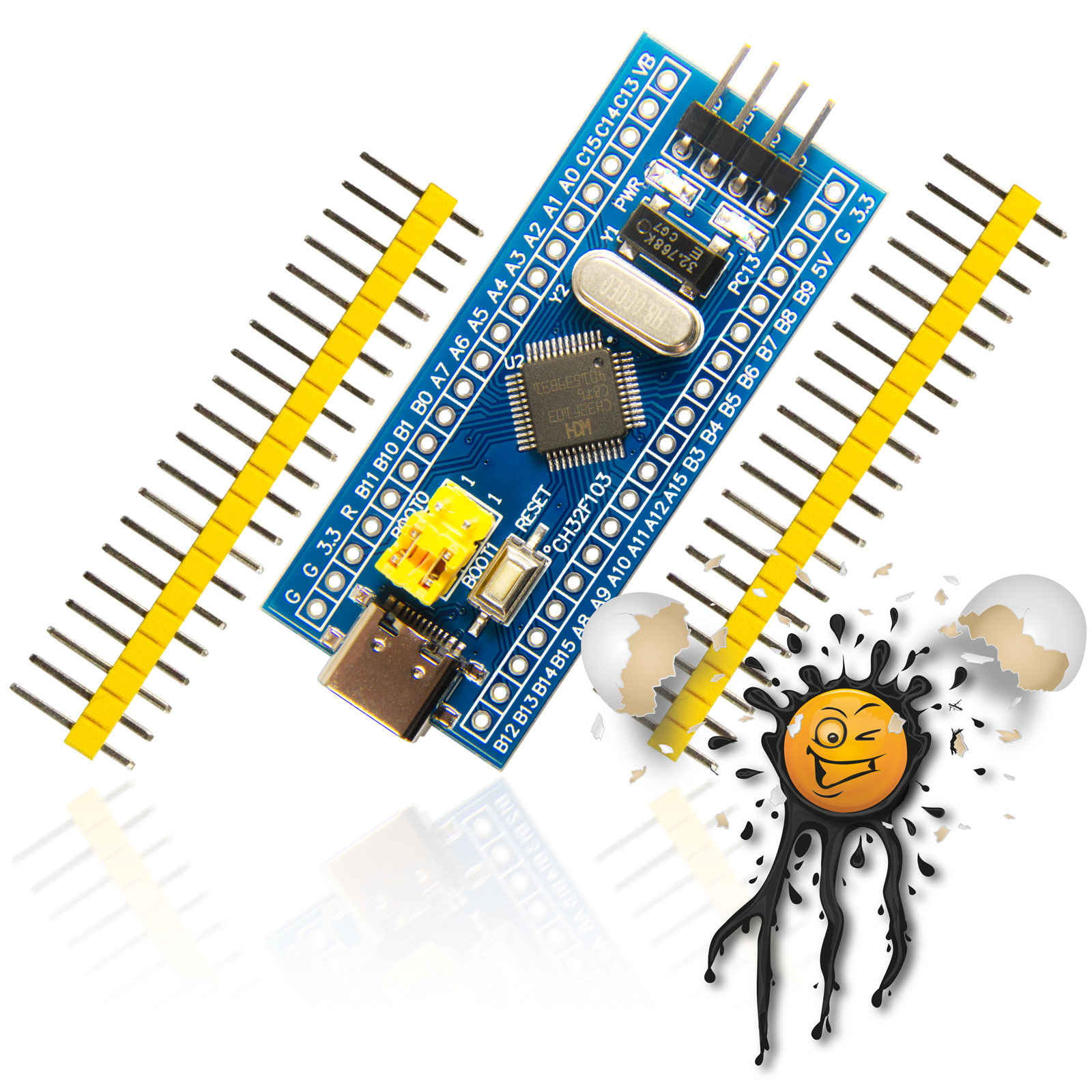 Carte de développement CH32F103C8T6 USB TYPE C STM32 bleu pille