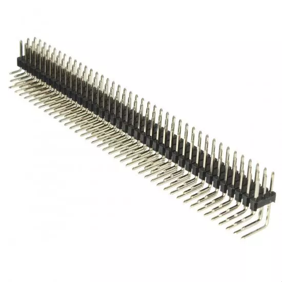 Connecteur bande d'un tete male droit 90 degres 2 ranges 2*40 broches au pas de 2.54mm