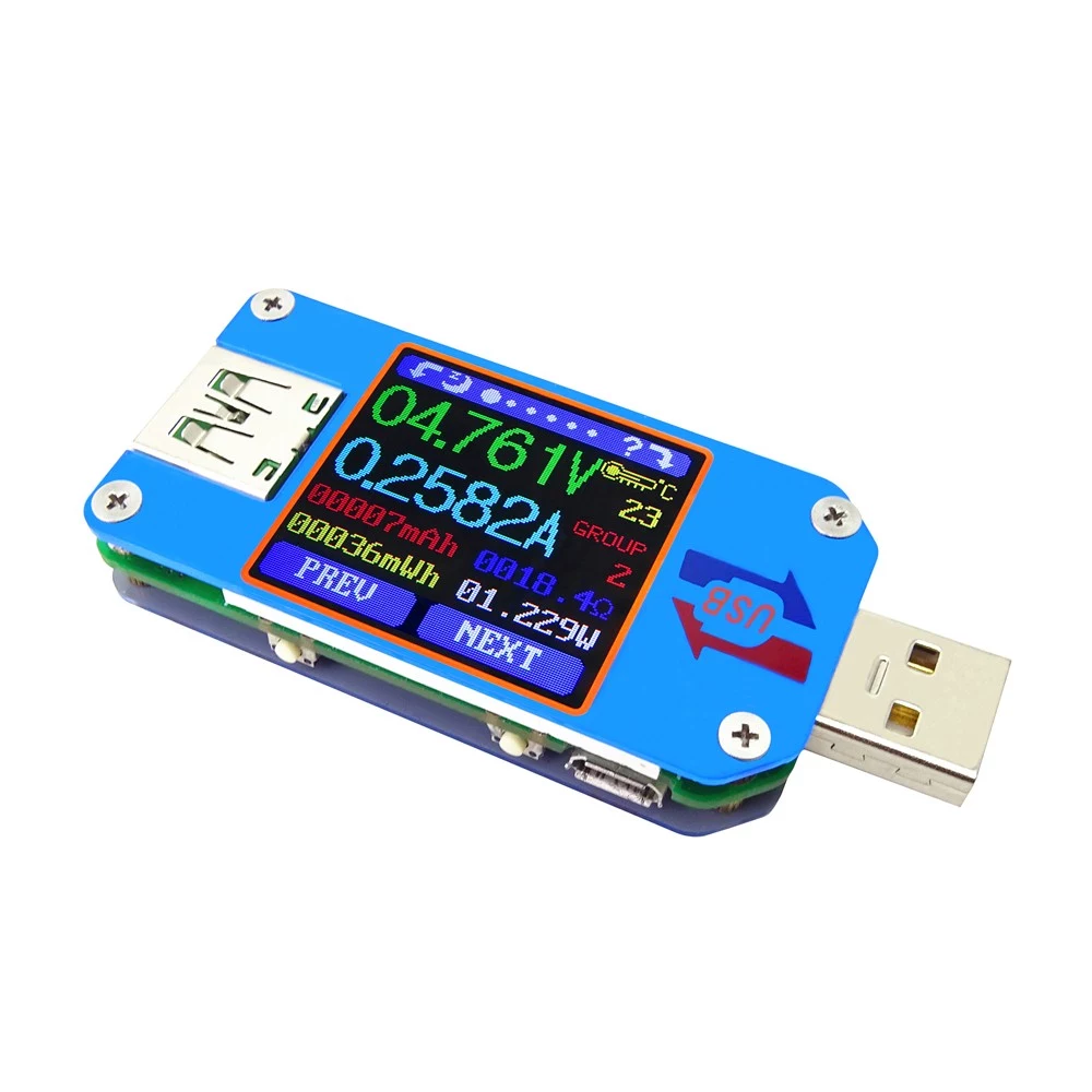 UM25C Testeur USB mesurer Bluetooth tension, le courant, la puissance, la température