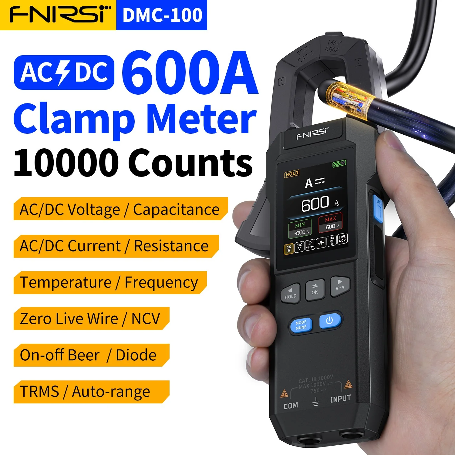 Pince Multimètre Numérique FNIRSI® DMC-100 DC AC Courant Tension