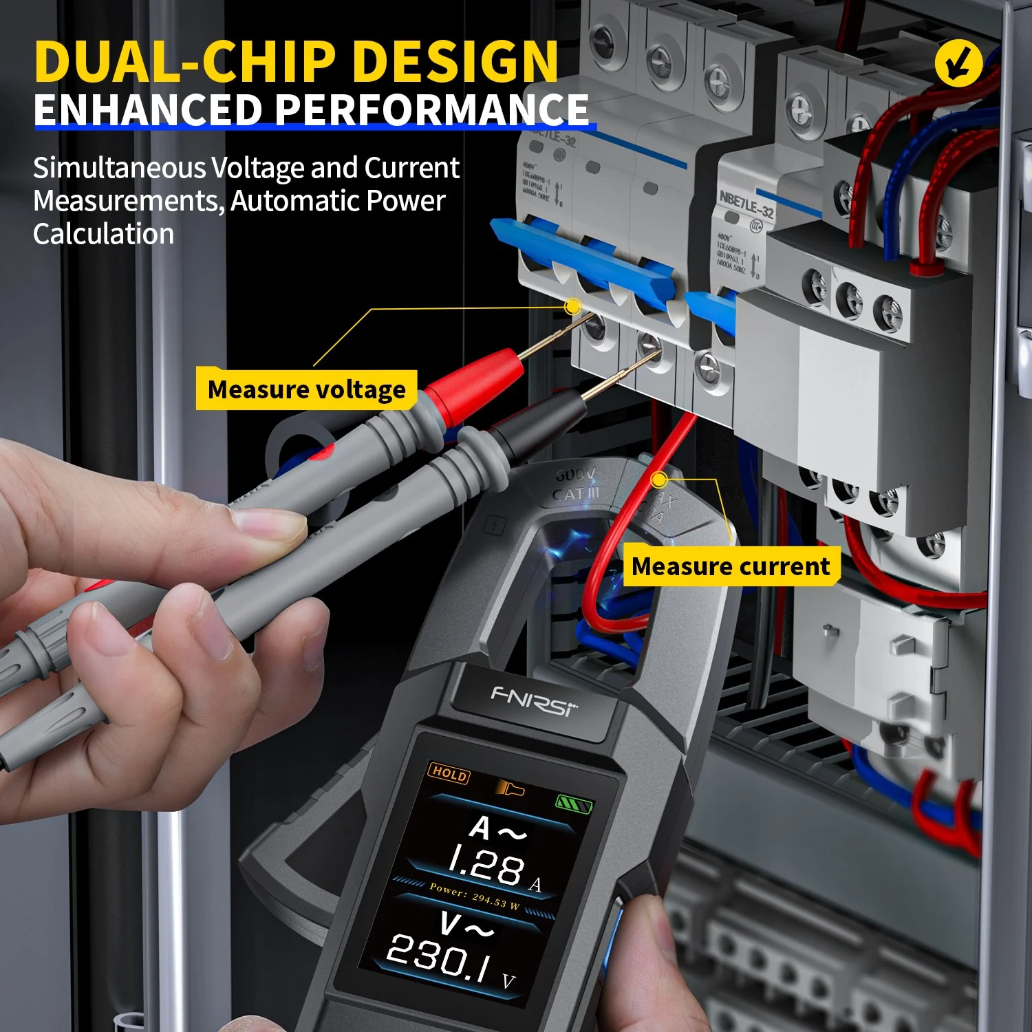 Pince Multimètre Numérique FNIRSI® DMC-100 DC AC Courant Tension