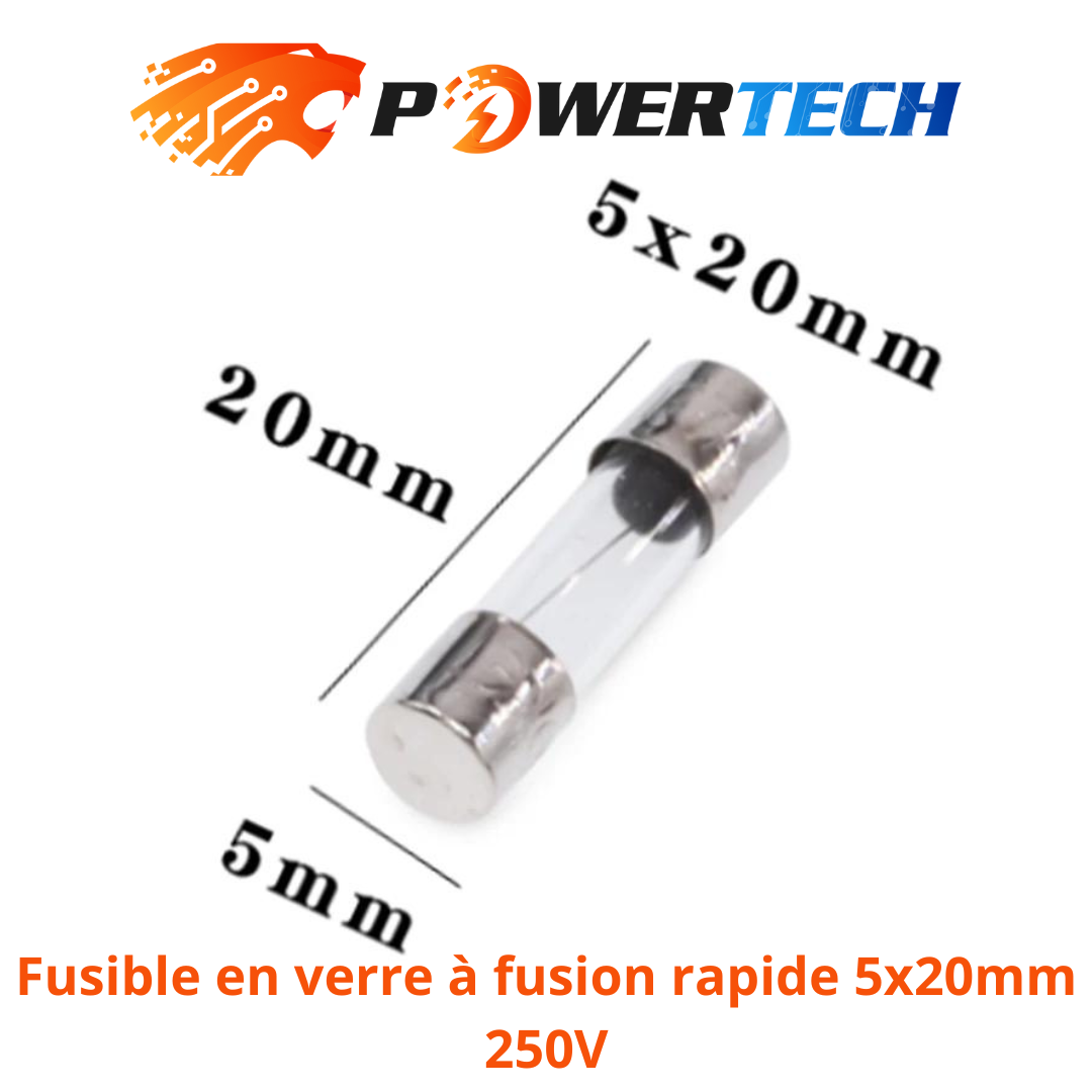 Fusible en verre à fusion rapide 5x20mm 250V 5*20 / 15A  12A  20A  25A  30A /
