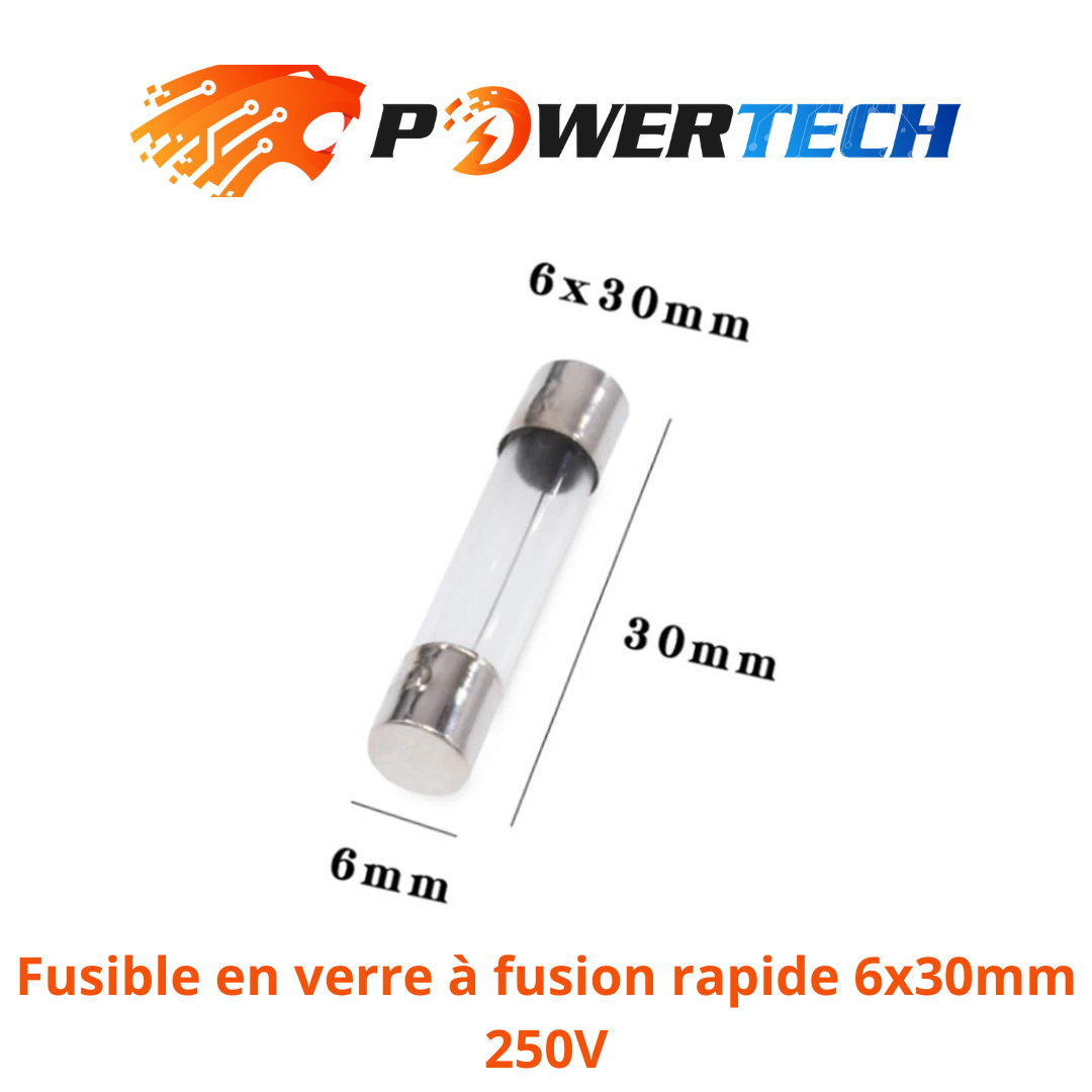 3Fusible en verre à fusion rapide 6x30mm 250V / 10A  12A   15A  20A  25A  30A /