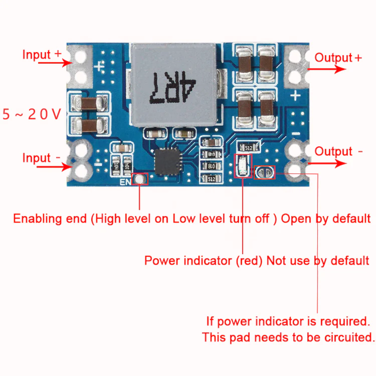 Mini 560 convertisseur abaisseur  Input 7V-20V TO  OUTPUT 12V / 5V