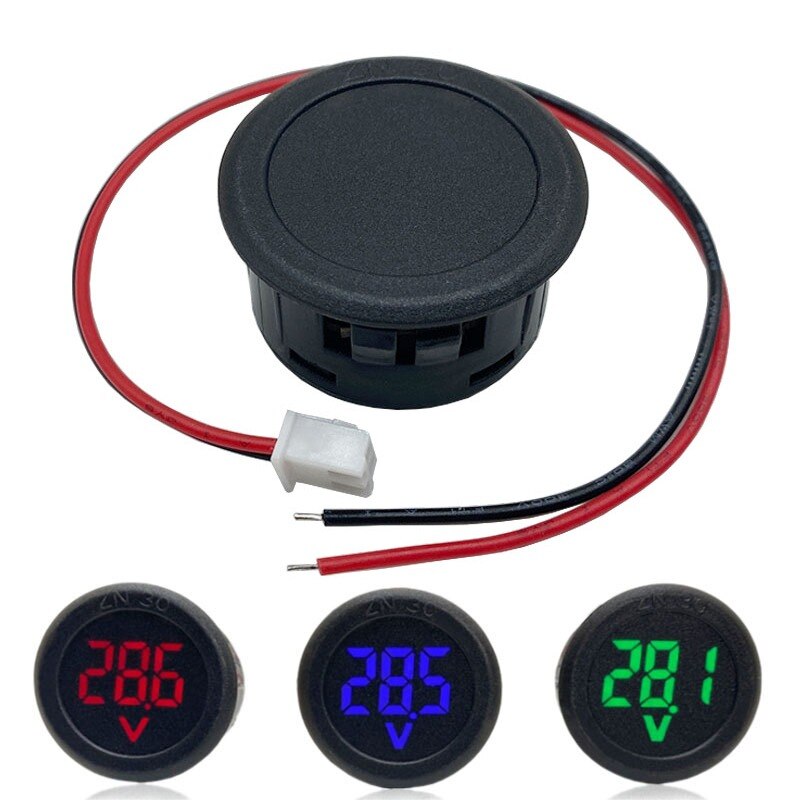 Voltmètre Numérique Circulaire LED À Deux Fils DC5-100V