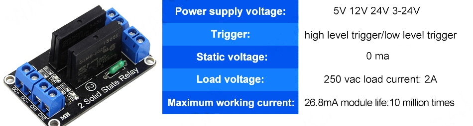 Module de relais é semi-conducteurs, 1 2 4 8 canaux 5V DC, SSR AVR DSP de bas niveau 250V 2A