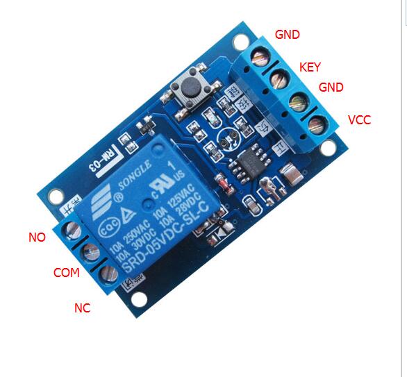 Module de relais Bistable 5V/12V/24V à bouton unique,