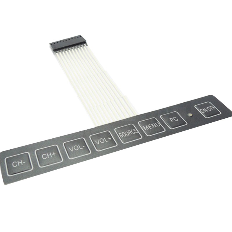 Clavier matriciel a affichage LED, interrupteur a membrane, 1x8 touches